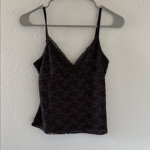 Brandy melville dark brown Amara lace tank top